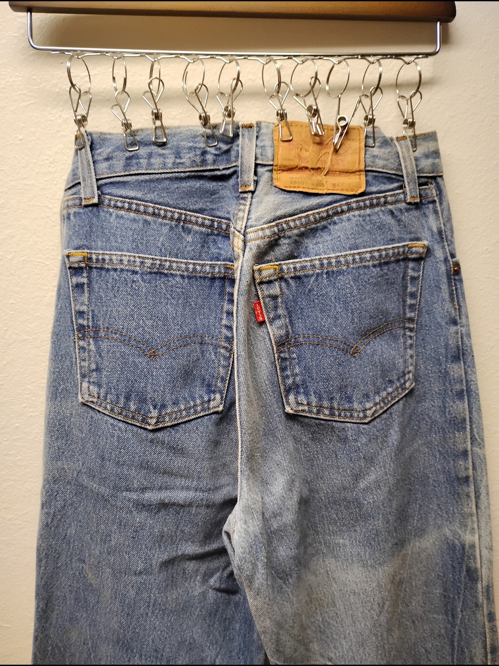Levis 501 Men Vintage 80s Straight Leg 27x32 Buttonfly Stonewash Denim Jeans